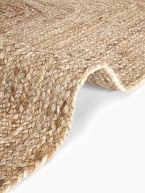 Handgemaakt juten vloerkleed Sharmila, 100% jute, Bruin, B 60 x L 90 cm (maat XXS)