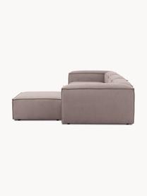 Modulares Sofa Lennon (4-Sitzer) aus Cord mit Hocker, Bezug: Cord (92 % Polyester, 8 %, Gestell: Massives Kiefernholz, Spe, Cord Taupe, B 327 x T 207 cm