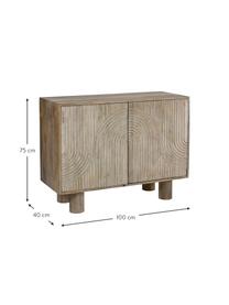 Sideboard Tess aus massivem Mangoholz, Mangoholz, Mangoholz, B 100 x H 75 cm