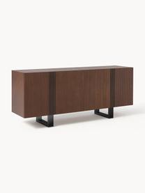 Holz-Sideboard Ross, Korpus: Spanplatte mit lackiertem, Beine: Metall Dieses Produkt wir, Eichenholz, dunkelbraun lackiert, B 180 x H 75 cm