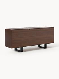 Credenza in legno Ross, Gambe: metallo Questo prodotto è, Legno di quercia laccato marrone scuro, Larg. 180 x Alt. 75 cm