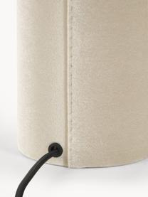 Lámpara de mesa de terciopelo Frida, Pantalla: terciopelo, Cable: cubierto en tela, Beige, Ø 30 x Al 36 cm