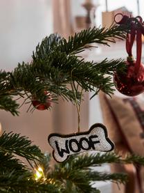 Kerstboomhanger Woof, 2 stuks, Wit, zwart, B 11 x H 6 cm