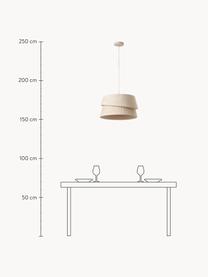 Pendelleuchte Nyla mit asymmetrischem Lampenschirm, Lampenschirm: Leinen, Baldachin: Metall, pulverbeschichtet, Beige, Ø 45 x H 45 cm