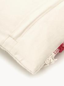 Poszewka na poduszkę w stylu boho Yula, 100% bawełna, Beżowy, czerwony, S 30 x D 50 cm