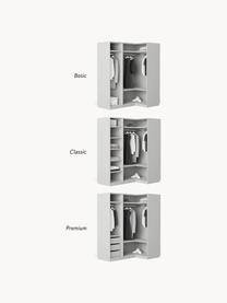 Modulaire hoekkast Simone, 165 cm breed, diverse varianten, Hout, grijs, Basis interieur, B 165 x H 200 cm, met hoekmodule