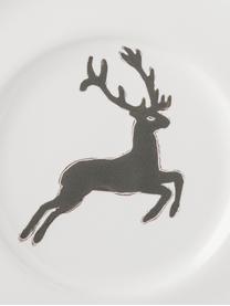 Espressokop en schotel for you Gourmet Grey Deer, 2-delig, Porselein, Fine Bone China, Grijs, wit, 60 ml