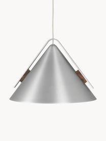Hanglamp Cone, verschillende formaten, Decoratie: walnoothout, geolied, Zilverkleurig, Ø 40 x H 30 cm