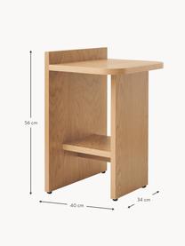 Stolik pomocniczy z drewna dębowego Ismo, Drewno dębowe, Drewno dębowe, S 40 x W 56 cm