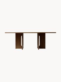 Mesa de comedor en madera oscura Androgyne, tamaños diferentes, Tablero de fibras de densidad media (MDF) con chapado de roble, Madera barnizada oscura, An 280 x F 110 cm