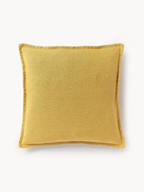 Poszewka na poduszkę z lnu Lanya, 100% len, Żółty, S 60 x D 60 cm