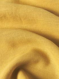 Housse de coussin pur lin jaune Lanya, 100 % pur lin, Jaune, larg. 60 x long. 60 cm