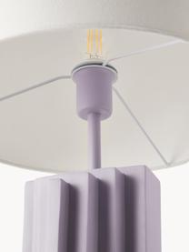 Lampada da terra di design Luomo, Paralume: tessuto di lino, Base della lampada: resina laccata, Bianco, lilla, Larg. 72 x Alt. 153 cm