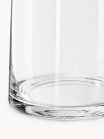 Mundgeblasene Glas-Vase Myla, H 40 cm, Glas, Transparent mit Goldrand, Ø 14 x H 28 cm