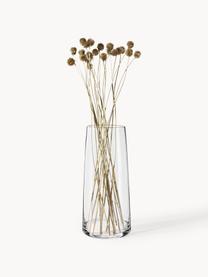 Mundgeblasene Glas-Vase Myla, H 40 cm, Glas, Transparent mit Goldrand, Ø 14 x H 28 cm