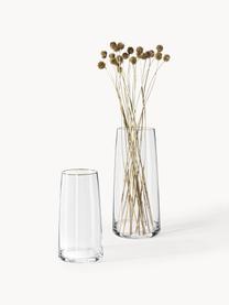 Vaso in vetro soffiato Myla, alt. 40 cm, Vetro, Trasparente, dorato, Ø 14 x Alt. 28 cm