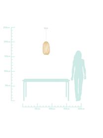 Malé závěsné svítidlo z bambusu Jess, Stínidlo: bambus Stropní kryt kabelu a konstrukce: matná bílá Kabel: bílá, Š 23 cm, V 43 cm