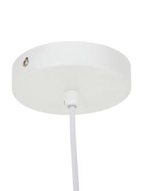 Malá závesná lampa z bambusu Jess, Tienidlo: bambus Stropný kryt a konštrukcia: matná biela Kábel: biela, Ø 23 x V 43 cm