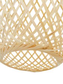 Petite suspension en bambou Jess, Abat-jour : bambou Rosace et corps de lampe : blanc, mat Câble : blanc, Ø 23 cm x haut. 43 cm