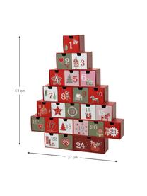 Adventní kalendář Riko, V 44 cm, Papír, Červená, zelená, růžová, bílá, Š 37 cm, V 44 cm