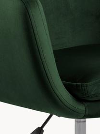 Krzesło biurowe z aksamitu Nora, obrotowe, Tapicerka: poliester (aksamit) 25 00, Stelaż: metal malowany proszkowo, Ciemnozielony aksamit, S 58 x G 58 cm
