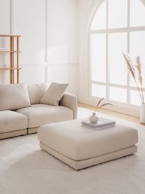 Poggiapiedi da divano in tessuto beige Jasmin, Rivestimento: 85% poliestere, 15% nylon, Struttura: legno massiccio di abete , Piedini: plastica, Tessuto beige, Larg. 105 x Alt. 43 cm