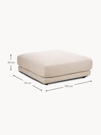 Poggiapiedi da divano in tessuto beige Jasmin, Rivestimento: 85% poliestere, 15% nylon, Struttura: legno massiccio di abete , Piedini: plastica, Tessuto beige, Larg. 105 x Alt. 43 cm