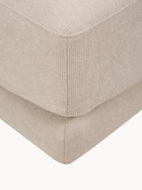 Poggiapiedi da divano in tessuto beige Jasmin, Rivestimento: 85% poliestere, 15% nylon, Struttura: legno massiccio di abete , Piedini: plastica, Tessuto beige, Larg. 105 x Alt. 43 cm