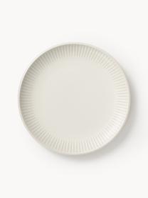 Service de table avec motif à rayures Zabelle, 4 personnes (12 élém.), Grès cérame, Blanc cassé, beige clair, 4 personnes (12 élém.)