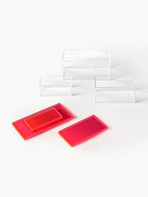 Opbergdozen set Yuki, set van 3, Acrylglas, Koraalrood, Set met verschillende formaten