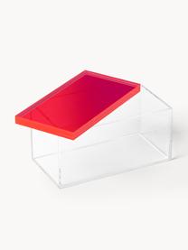 Opbergdozen set Yuki, set van 3, Acrylglas, Koraalrood, Set met verschillende formaten