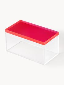 Opbergdozen set Yuki, set van 3, Acrylglas, Koraalrood, Set met verschillende formaten