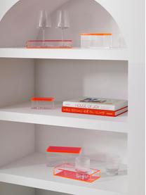 Komplet pudełek dekoracyjnych Yuki, 3 elem., Szkło akrylowe, Koralowy, Komplet z różnymi rozmiarami