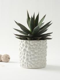 Ručně vyrobený keramický obal na květináč s bublinkovým vzhledem Zio, Keramika, Bílá, Ø 22 cm, V 21 cm