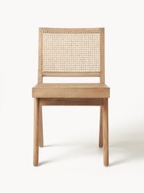 Silla de madera con tejido vienés Sissi, Estructura: madera de roble maciza, Madera de roble clara, beige claro, An 46 x F 56 cm