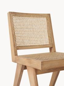 Houten stoel Sissi met Weens vlechtwerk, Frame: massief eikenhout, Licht eikenhout, lichtbeige, B 46 x D 56 cm