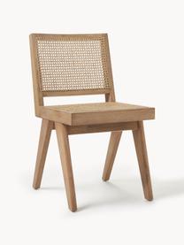 Krzesło z drewna z plecionką wiedeńską Sissi, Stelaż: lite drewno dębowe, Rattan, jasne drewno dębowe, S 46 x G 56 cm