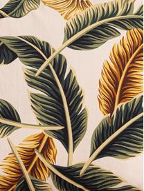 Kussen Elegant Feather, met vulling, 100% katoen, Beige, groen, goudgeel, 45 x 45 cm