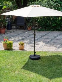 Parasol Basic Sun, Frame: gecoat staal, Bekleding: polyester, Lichtbeige, Ø 300 cm x H 230 cm