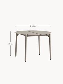 Kulatý zahradní konferenční stolek z kovu Novo, Potažená ocel, Světle béžová, Ø 50 cm