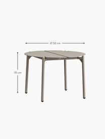 Runder Garten-Couchtisch Novo aus Metall, Stahl, beschichtet, Hellbeige, Ø 50 cm