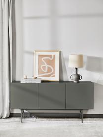 Credenza moderna con 3 ante Anders, Piedini: metallo verniciato a polv, Grigio, Larg. 160 x Alt. 79 cm