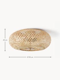 Lampa sufitowa z włókna bambusowego Evelyn, Jasny beżowy, Ø 50 x W 20 cm