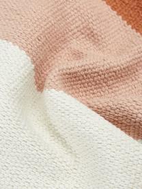 Housse de coussin 45x45 tissée main Lopes, 100 % coton, Orange,rose,blanc, larg. 45 x long. 45 cm