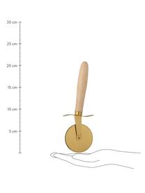 Tagliapizza dorato con manico in legno di faggio Cati, Dorato, Larg. 2 x Lung. 21 cm