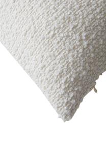 Bouclé kussenhoes Coda in wit, 97% polyester, 3% acryl, Wit, B 50 x L 50 cm