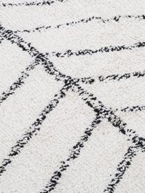 Tappeto in cotone con motivo boho Firre, 95% cotone, 5% altra fibra, Bianco latteo, nero, Larg. 200 x Lung. 300 cm (taglia L)