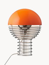 Lámpara de mesa de diseño Wire, Estructura: metal, Cable: plástico, Cromo, naranja, Ø 30 x Al 42 cm