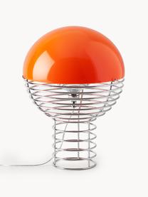 Tischlampe Wire, Design Verner Panton, Dekor: Polyacryl, Silberfarben, Orange, Ø 30 x H 42 cm