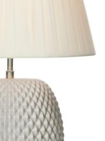 Stolová lampa z trblietavého skla Cornelia, Perleťová, biela, Ø 25 x V 42 cm